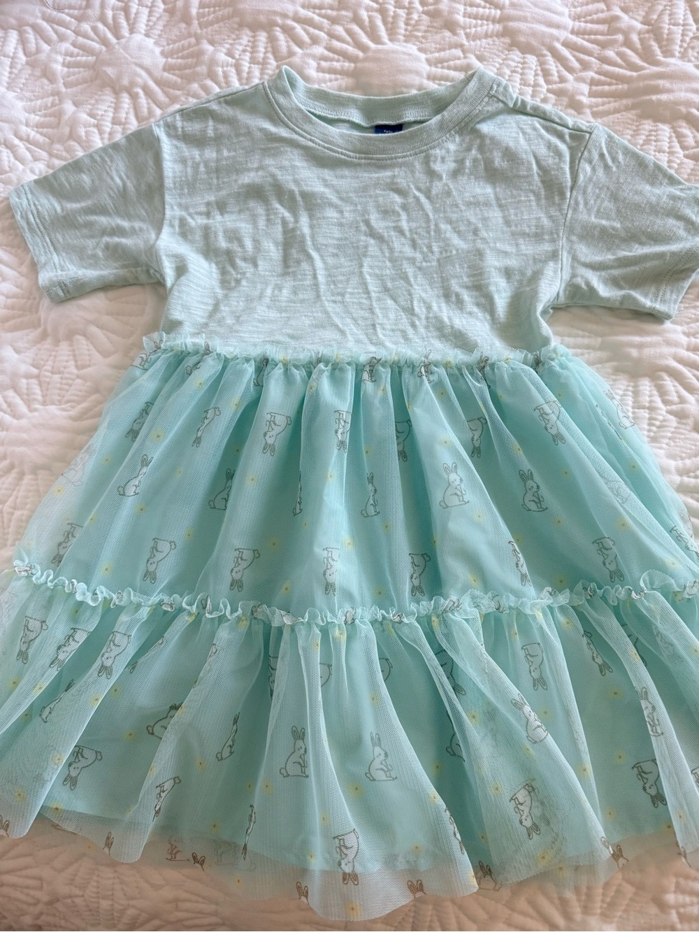 Old Navy Mint Green Bunny Tulle Toddler Dress